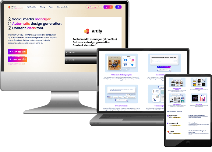 Artify.co – AI-Powered Creative Asset Generator Banner